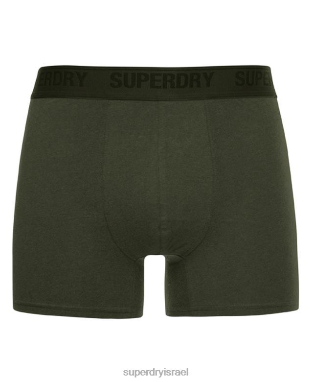 il Superdry גברים אריזה כפולה של בוקסר מכותנה אורגנית ירוק 4LX2Z1663 הַלבָּשָׁה