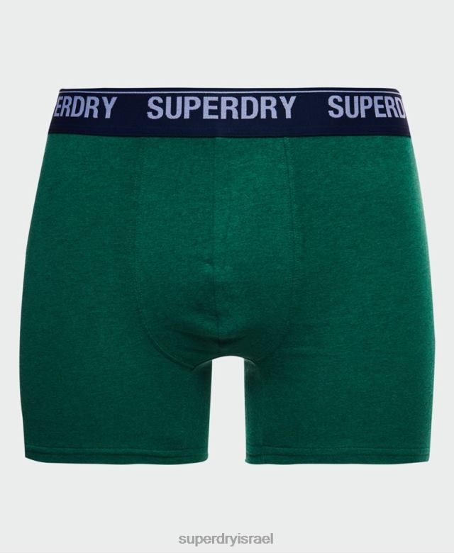 il Superdry גברים מארז משולש בוקסר מכותנה אורגנית ירוק 4LX2Z1667 הַלבָּשָׁה