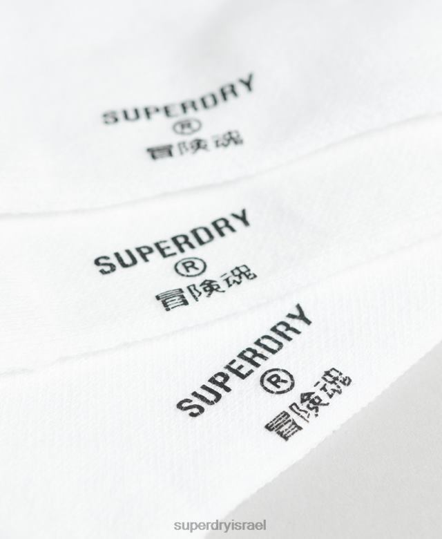 il Superdry גברים מארז גרבי מאמן כותנה אורגנית לבן 4LX2Z1678 אביזרים