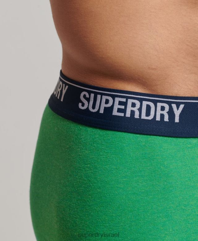 il Superdry גברים אריזה כפולה של בוקסר מכותנה אורגנית ירוק 4LX2Z1706 הַלבָּשָׁה