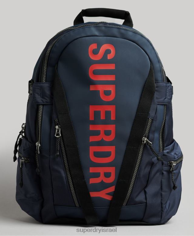 il Superdry גברים תיק גב גרפי ברזנט הרים חיל הים 4LX2Z1728 אביזרים