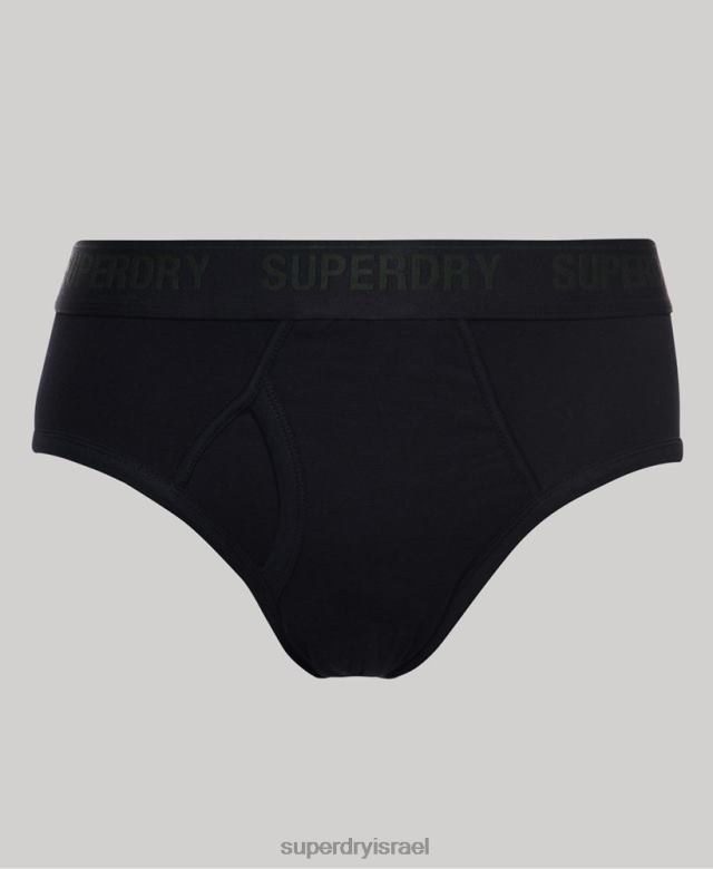 il Superdry גברים מארז משולש קצר מכותנה אורגנית שָׁחוֹר 4LX2Z1741 הַלבָּשָׁה