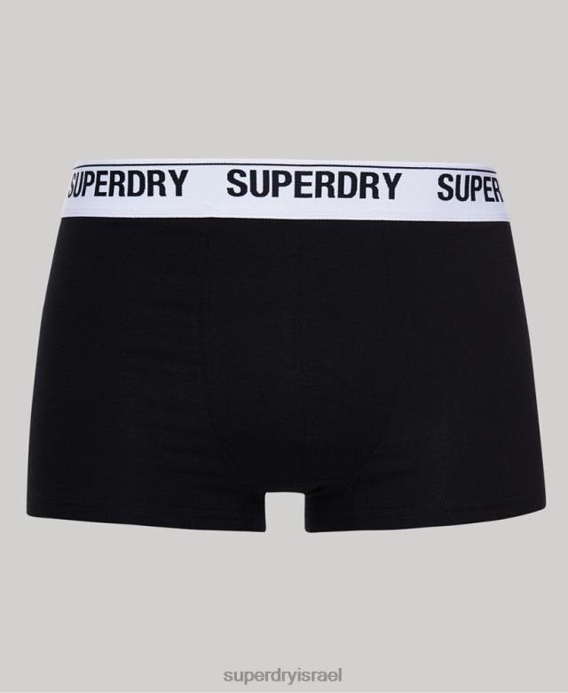 il Superdry גברים מארז משולש מכותנה אורגנית שָׁחוֹר 4LX2Z1747 הַלבָּשָׁה