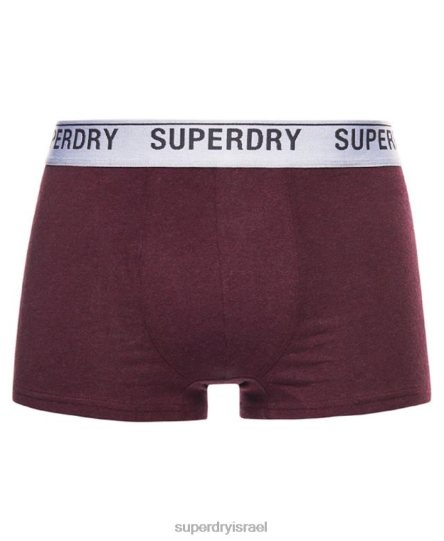 il Superdry גברים מארז משולש מכותנה אורגנית אָדוֹם 4LX2Z1751 הַלבָּשָׁה