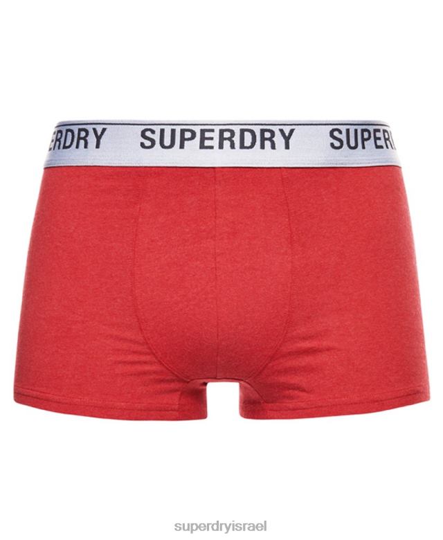 il Superdry גברים מארז משולש מכותנה אורגנית אָדוֹם 4LX2Z1751 הַלבָּשָׁה