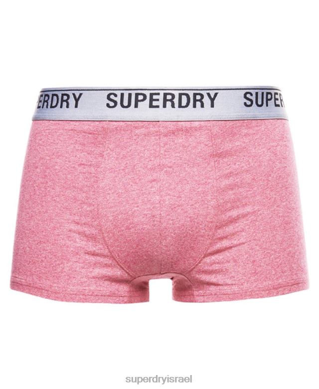 il Superdry גברים מארז משולש מכותנה אורגנית אָדוֹם 4LX2Z1751 הַלבָּשָׁה