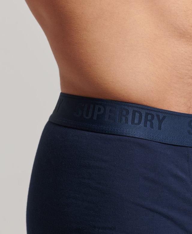 il Superdry גברים מארז משולש מכותנה אורגנית חיל הים 4LX2Z1754 הַלבָּשָׁה