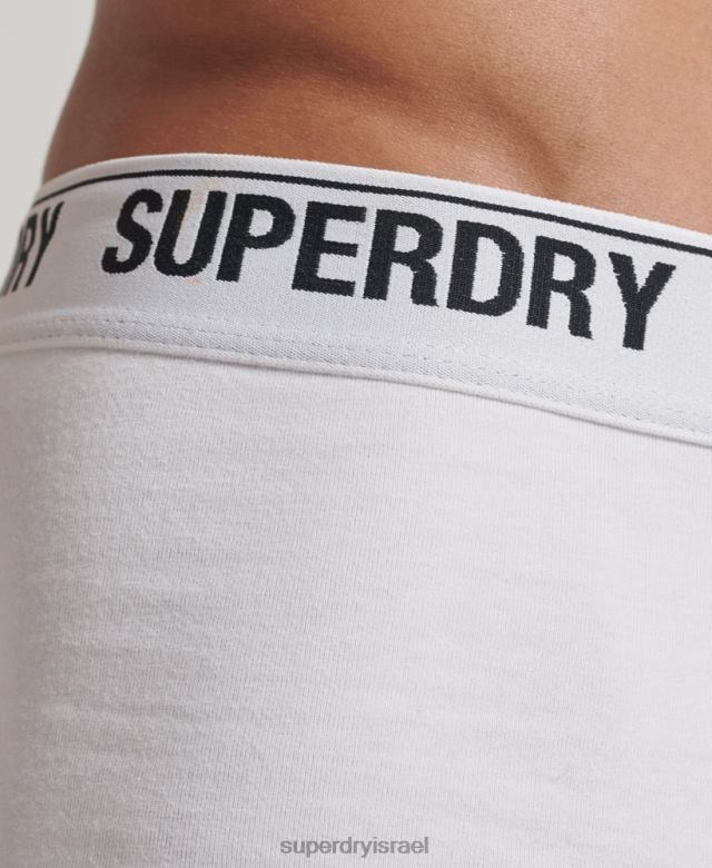 il Superdry גברים מארז משולש מכותנה אורגנית לבן 4LX2Z1769 הַלבָּשָׁה