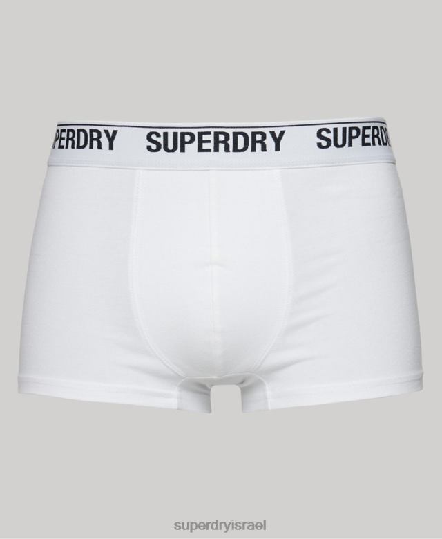 il Superdry גברים מארז משולש מכותנה אורגנית לבן 4LX2Z1769 הַלבָּשָׁה