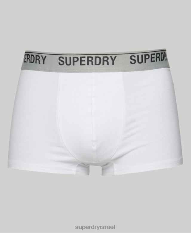 il Superdry גברים מארז משולש מכותנה אורגנית לבן 4LX2Z1769 הַלבָּשָׁה