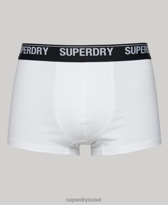 il Superdry גברים מארז משולש מכותנה אורגנית לבן 4LX2Z1769 הַלבָּשָׁה