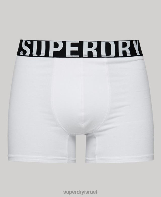 il Superdry גברים מארז כפול לוגו כפול כותנה אורגנית שָׁחוֹר 4LX2Z1770 הַלבָּשָׁה