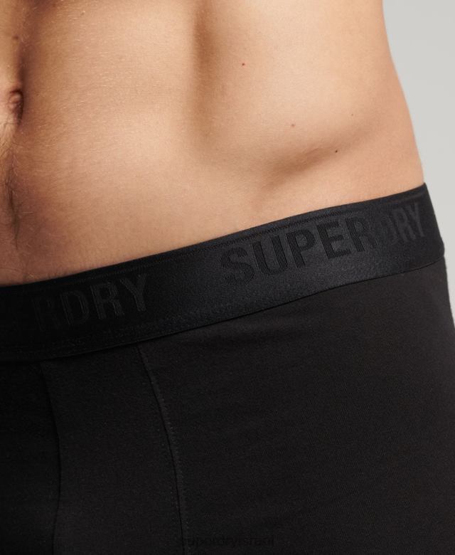 il Superdry גברים מארז משולש מכותנה אורגנית שָׁחוֹר 4LX2Z1772 הַלבָּשָׁה