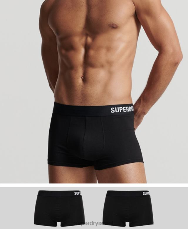 il Superdry גברים אריזה כפולה מאופסט לתא מטען מכותנה אורגנית שָׁחוֹר 4LX2Z1777 הַלבָּשָׁה