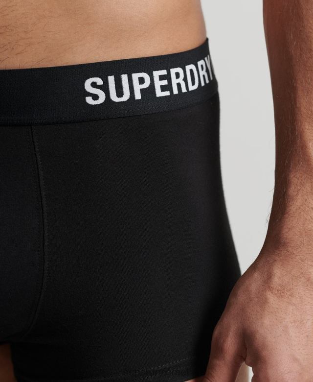 il Superdry גברים אריזה כפולה מאופסט לתא מטען מכותנה אורגנית שָׁחוֹר 4LX2Z1777 הַלבָּשָׁה