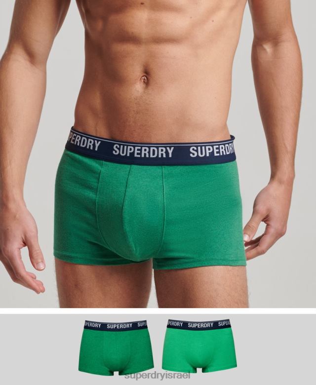 il Superdry גברים תא מטען מכותנה אורגנית רב חבילה כפולה ירוק 4LX2Z1779 הַלבָּשָׁה