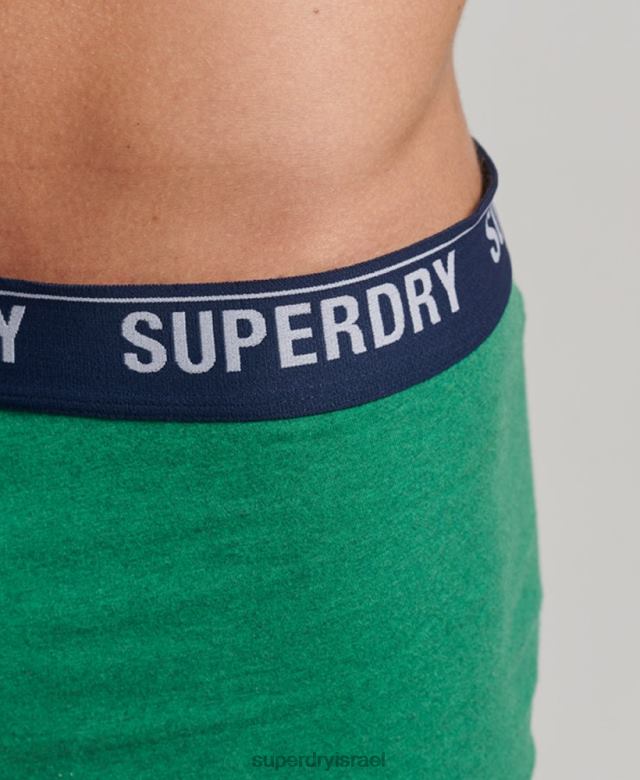 il Superdry גברים תא מטען מכותנה אורגנית רב חבילה כפולה ירוק 4LX2Z1779 הַלבָּשָׁה