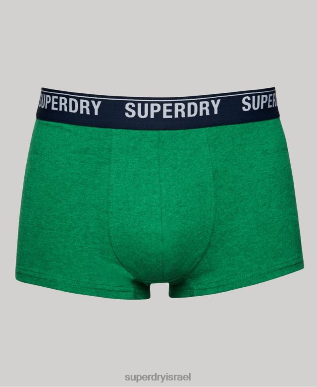 il Superdry גברים תא מטען מכותנה אורגנית רב חבילה כפולה ירוק 4LX2Z1779 הַלבָּשָׁה