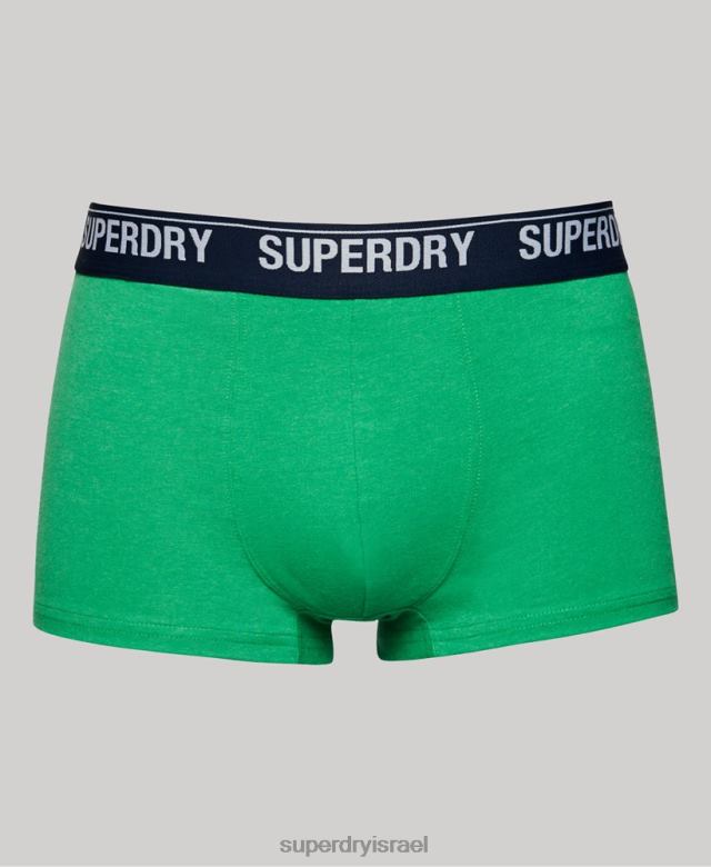 il Superdry גברים תא מטען מכותנה אורגנית רב חבילה כפולה ירוק 4LX2Z1779 הַלבָּשָׁה