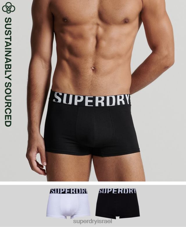 il Superdry גברים אריזה כפולה לתא מטען מכותנה אורגנית שָׁחוֹר 4LX2Z1780 הַלבָּשָׁה