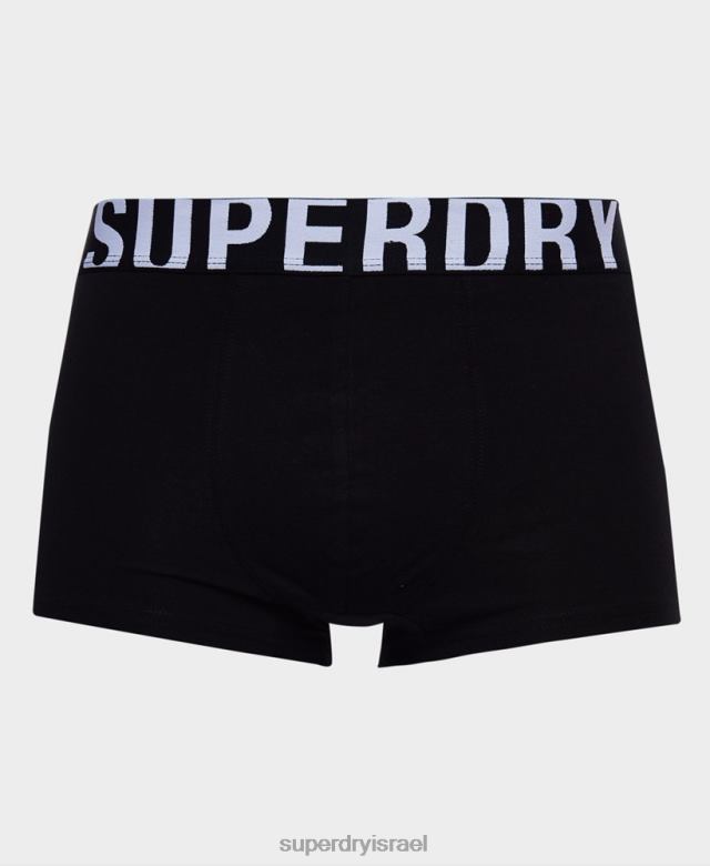 il Superdry גברים אריזה כפולה לתא מטען מכותנה אורגנית שָׁחוֹר 4LX2Z1780 הַלבָּשָׁה