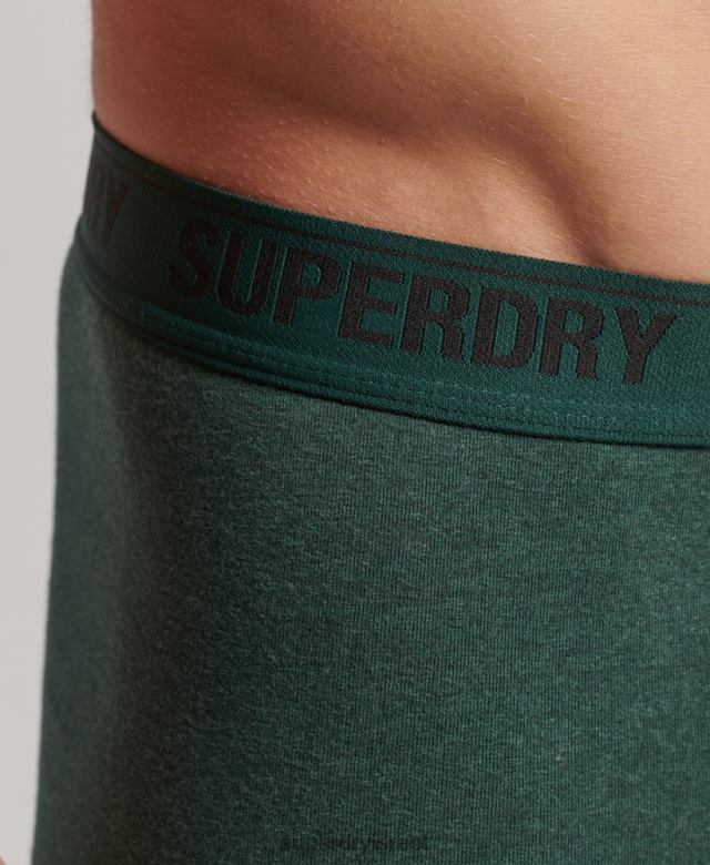 il Superdry גברים תא מטען מכותנה אורגנית רב חבילה כפולה ירוק 4LX2Z1781 הַלבָּשָׁה