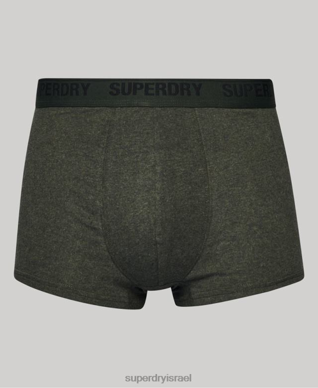 il Superdry גברים תא מטען מכותנה אורגנית רב חבילה כפולה ירוק 4LX2Z1781 הַלבָּשָׁה