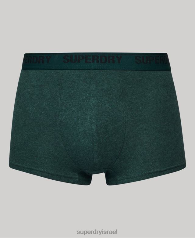 il Superdry גברים תא מטען מכותנה אורגנית רב חבילה כפולה ירוק 4LX2Z1781 הַלבָּשָׁה