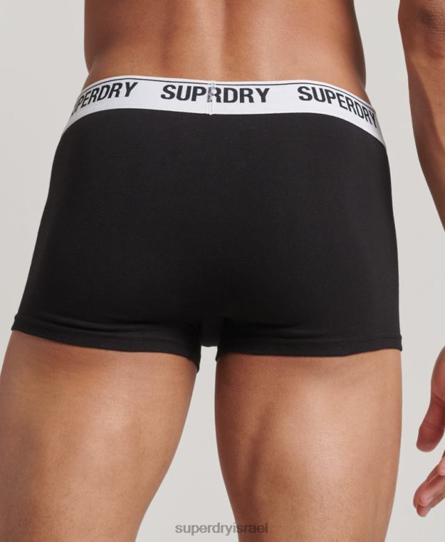 il Superdry גברים מארז משולש מכותנה אורגנית שָׁחוֹר 4LX2Z1788 הַלבָּשָׁה