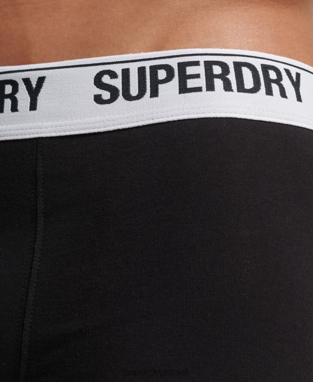 il Superdry גברים מארז משולש מכותנה אורגנית שָׁחוֹר 4LX2Z1788 הַלבָּשָׁה