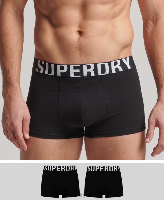 il Superdry גברים אריזה כפולה לתא מטען מכותנה אורגנית שָׁחוֹר 4LX2Z1795 הַלבָּשָׁה