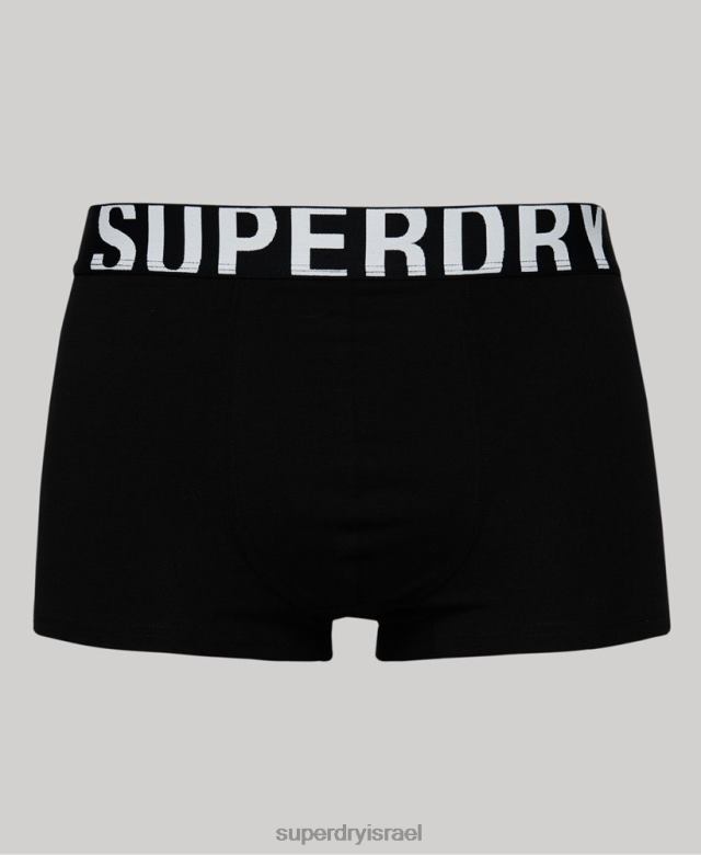 il Superdry גברים אריזה כפולה לתא מטען מכותנה אורגנית שָׁחוֹר 4LX2Z1795 הַלבָּשָׁה