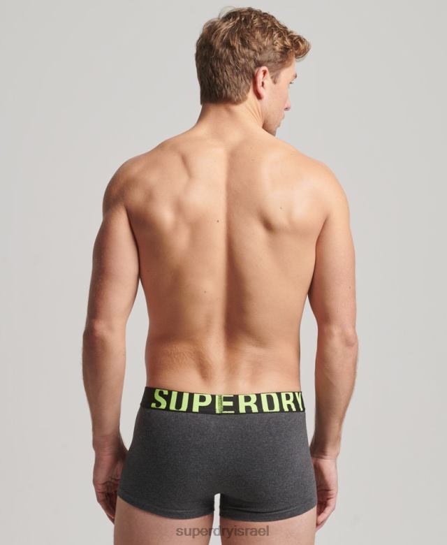 il Superdry גברים אריזה כפולה לתא מטען מכותנה אורגנית אפור 4LX2Z1796 הַלבָּשָׁה