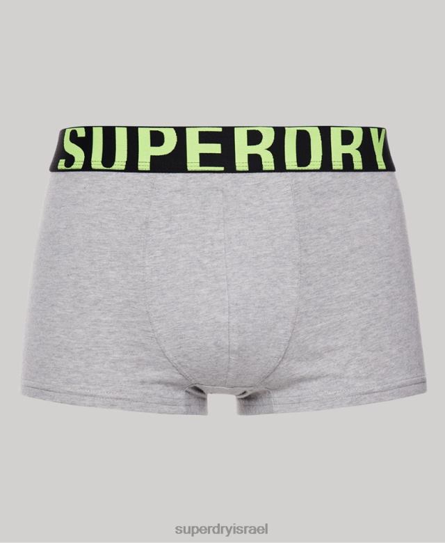 il Superdry גברים אריזה כפולה לתא מטען מכותנה אורגנית אפור 4LX2Z1796 הַלבָּשָׁה