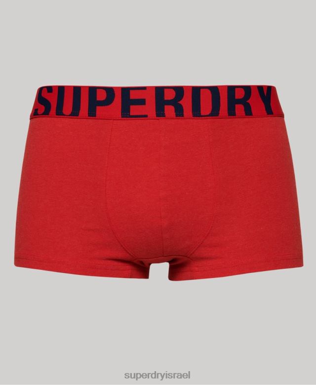 il Superdry גברים אריזה כפולה לתא מטען מכותנה אורגנית חיל הים 4LX2Z1797 הַלבָּשָׁה