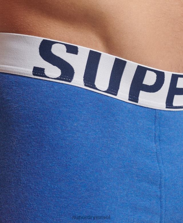 il Superdry גברים אריזה כפולה לתא מטען מכותנה אורגנית כְּחוֹל 4LX2Z1798 הַלבָּשָׁה