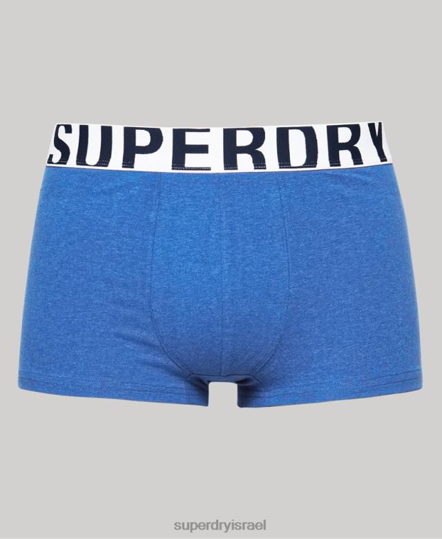 il Superdry גברים אריזה כפולה לתא מטען מכותנה אורגנית כְּחוֹל 4LX2Z1798 הַלבָּשָׁה