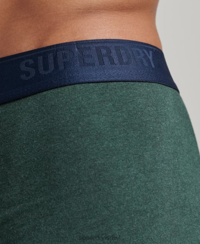 il Superdry גברים מארז משולש מכותנה אורגנית ירוק 4LX2Z1830 הַלבָּשָׁה