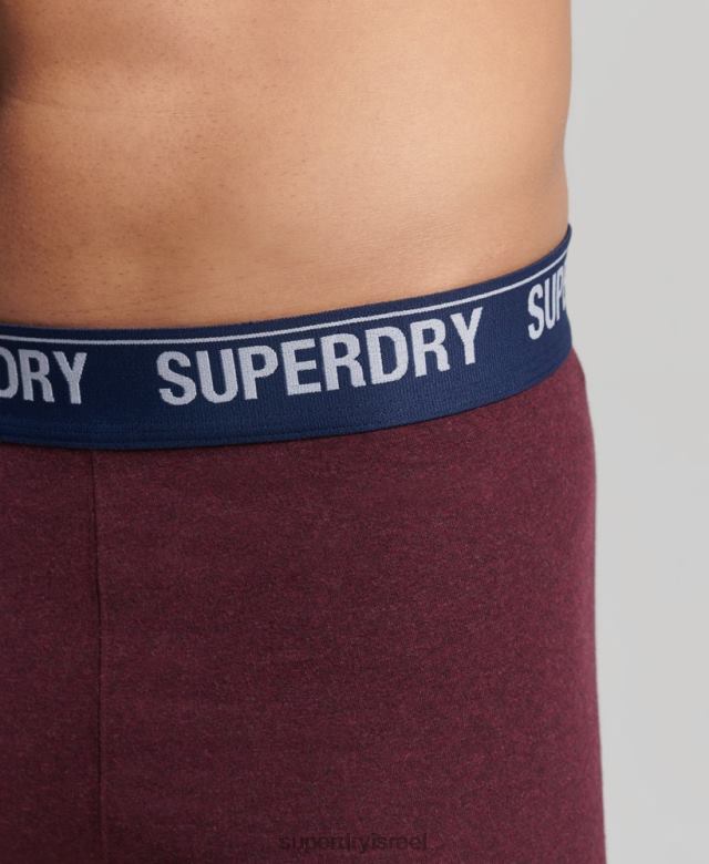 il Superdry גברים אריזה כפולה של בוקסר מכותנה אורגנית אָדוֹם 4LX2Z1833 הַלבָּשָׁה