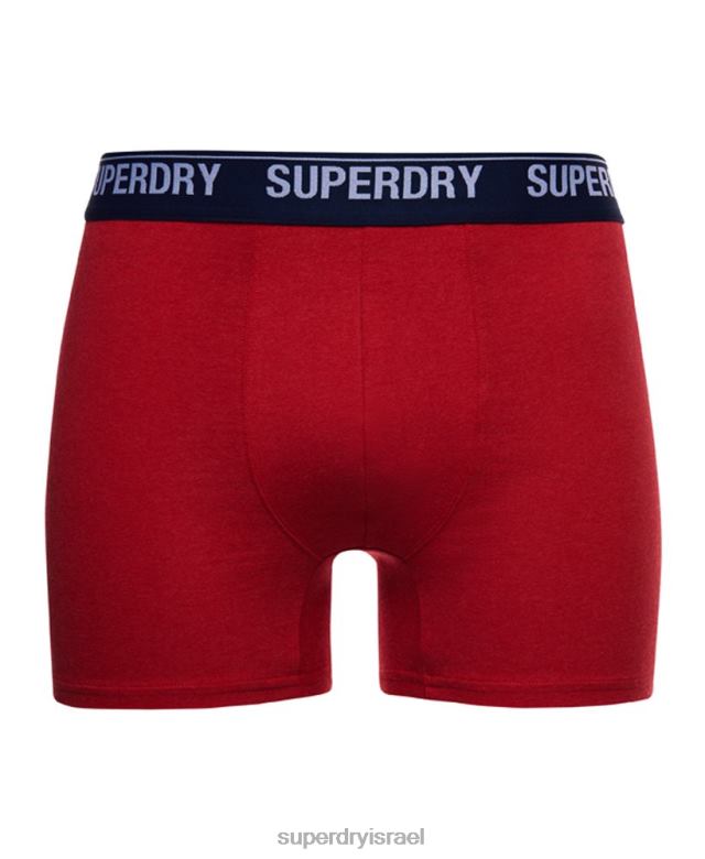 il Superdry גברים אריזה כפולה של בוקסר מכותנה אורגנית אָדוֹם 4LX2Z1833 הַלבָּשָׁה