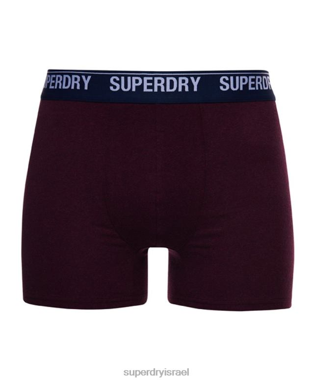 il Superdry גברים אריזה כפולה של בוקסר מכותנה אורגנית אָדוֹם 4LX2Z1833 הַלבָּשָׁה