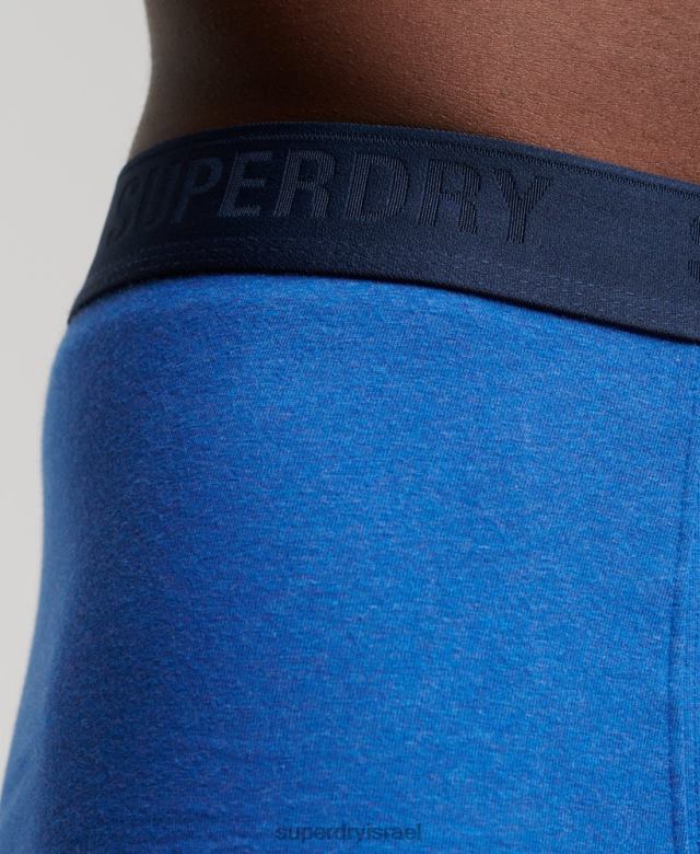 il Superdry גברים מארז משולש בוקסר מכותנה אורגנית כְּחוֹל 4LX2Z1834 הַלבָּשָׁה