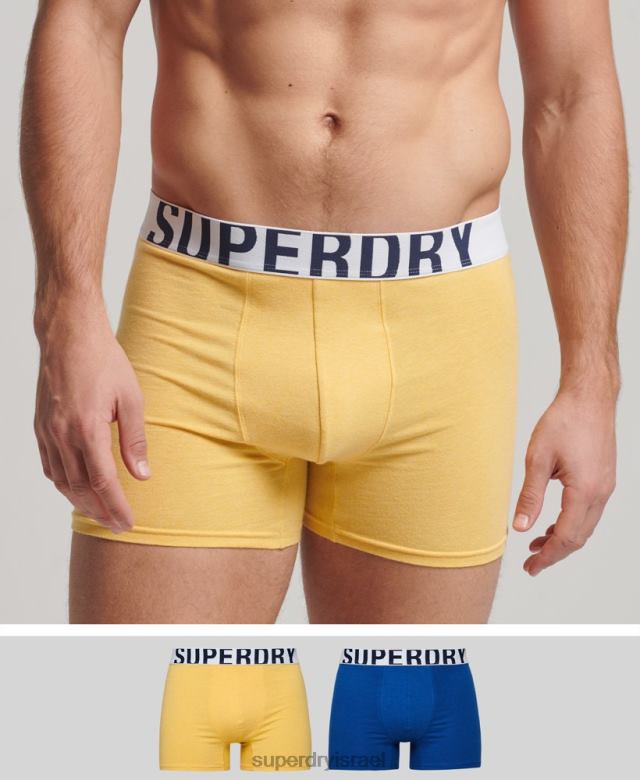 il Superdry גברים מארז כפול לוגו כפול כותנה אורגנית כְּחוֹל 4LX2Z1835 הַלבָּשָׁה