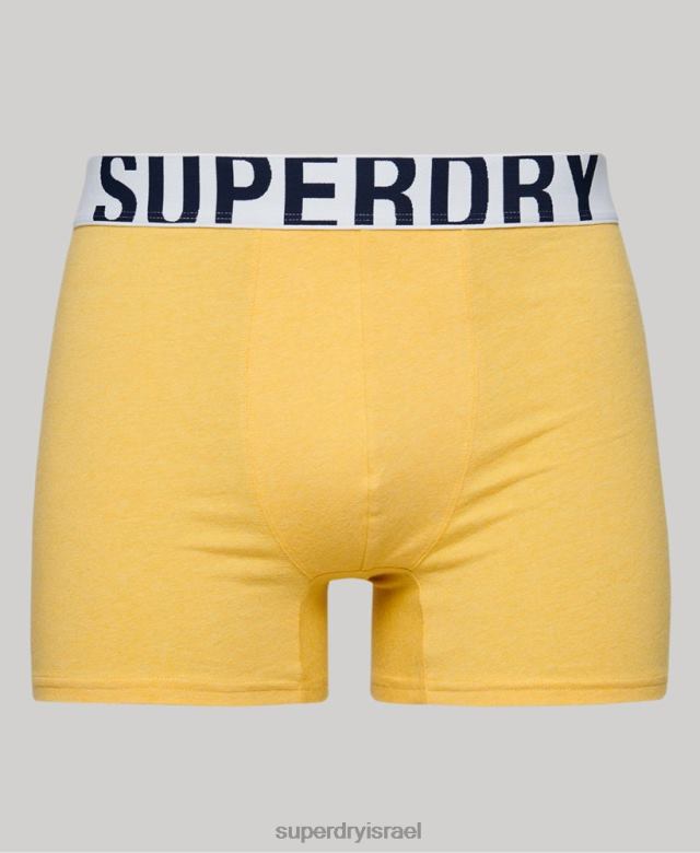 il Superdry גברים מארז כפול לוגו כפול כותנה אורגנית כְּחוֹל 4LX2Z1835 הַלבָּשָׁה