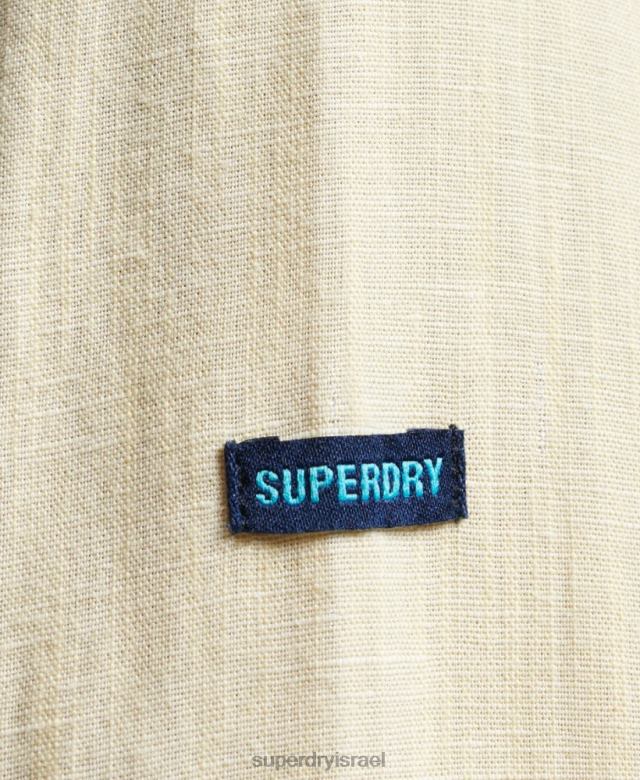 il Superdry גברים חולצה מכופתרת מכותנה אורגנית צהוב 4LX2Z183 הַלבָּשָׁה