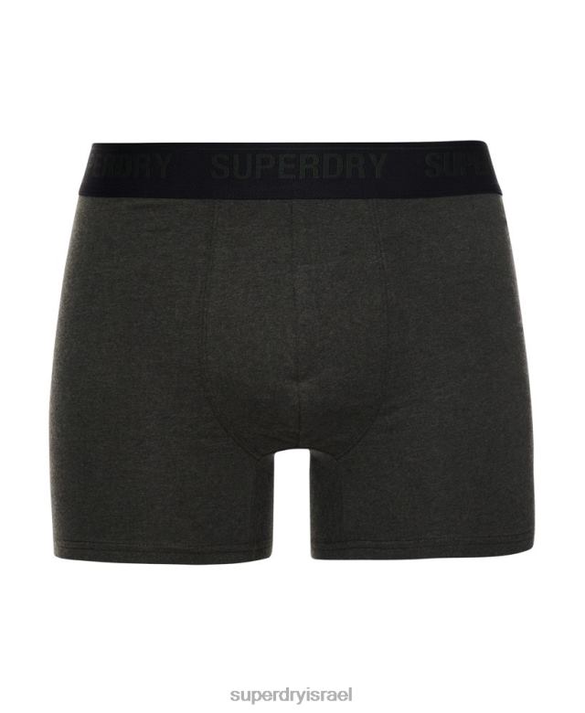 il Superdry גברים מארז משולש בוקסר מכותנה אורגנית שָׁחוֹר 4LX2Z1846 הַלבָּשָׁה