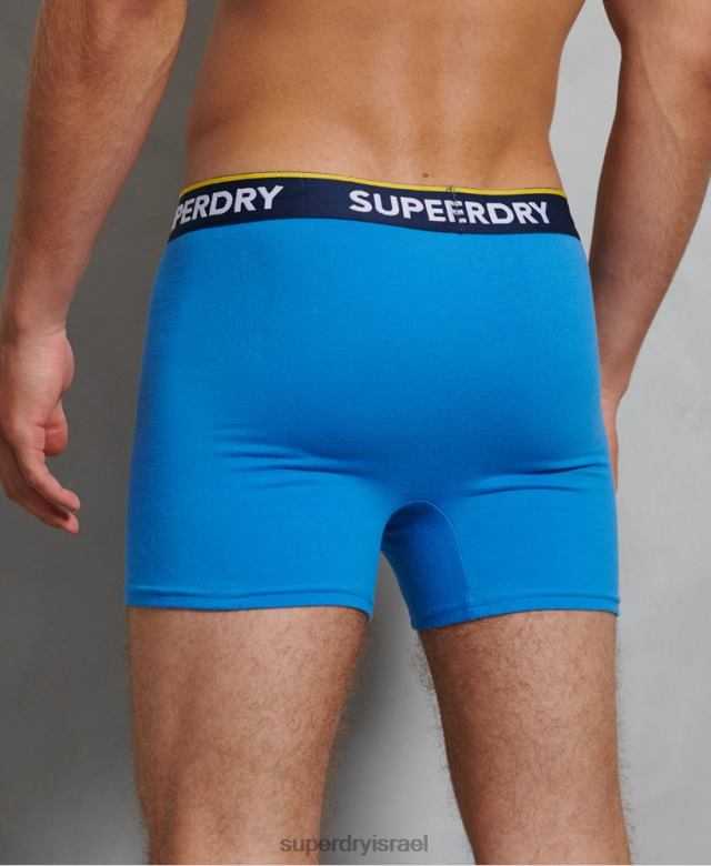 il Superdry גברים מארז בוקסר קלאסי מכותנה אורגנית כְּחוֹל 4LX2Z1850 הַלבָּשָׁה