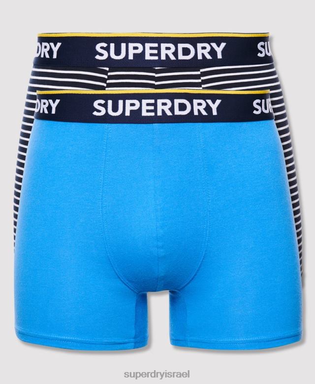 il Superdry גברים מארז בוקסר קלאסי מכותנה אורגנית כְּחוֹל 4LX2Z1850 הַלבָּשָׁה