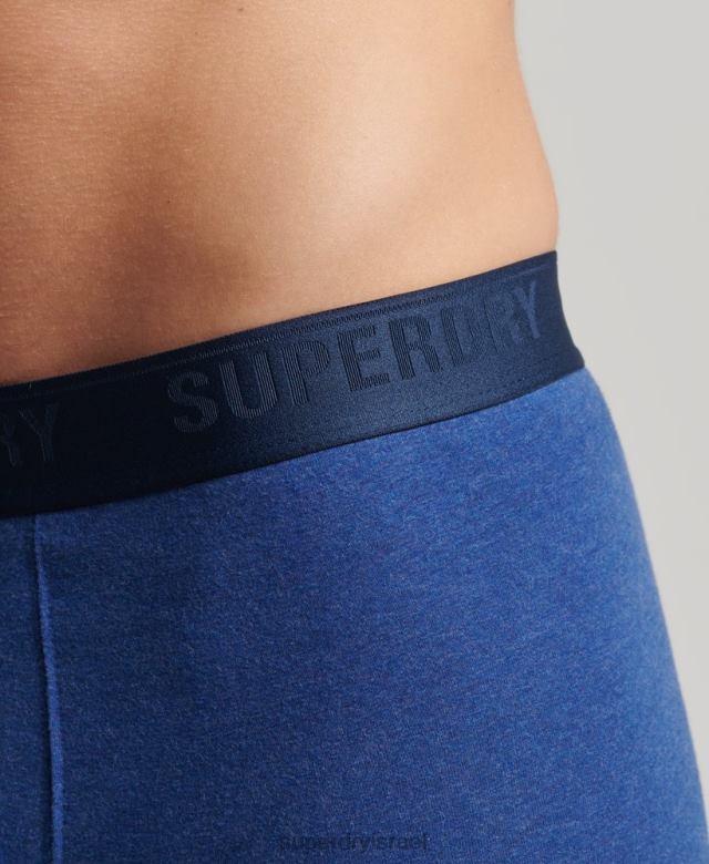 il Superdry גברים חבילת בוקסר משולשת מכותנה אורגנית כְּחוֹל 4LX2Z1858 הַלבָּשָׁה