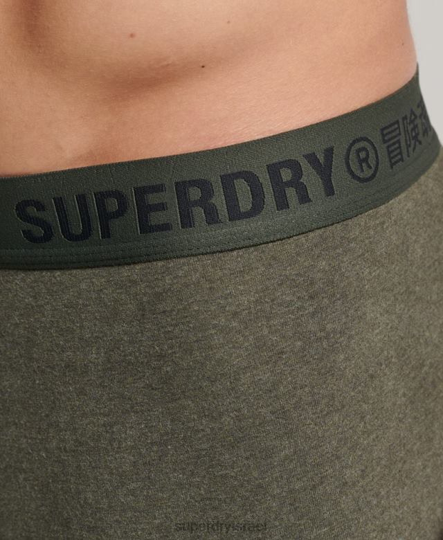 il Superdry גברים מארז כפול אופסט כותנה אורגנית בוקסר שָׁחוֹר 4LX2Z1864 הַלבָּשָׁה